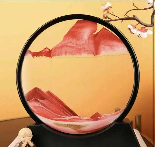 [PT-1764_Frame_for_1decor] Crimson Horizon Rotating Sand Art Frame for Home Decor