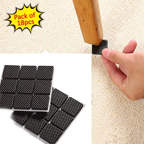 [1766_18pc_furniture_pads] Self Adhesive Furniture Pads - Square (18 Pcs Set)