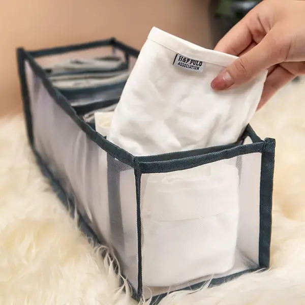 [4069_7grid_cloth_organizer] 7 Grid Clothes Organizer for Wardrobe Storage
