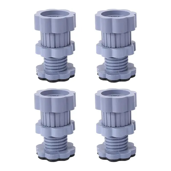 [4695_washing_machine_support_4pc] Adjustable Anti-Vibration Washing Machine Support Stand – Non-Slip PVC Lifting Stand (4 Pc Set)
