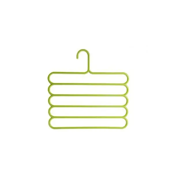 [0587_5in1_plain_hanger] 5 in 1 Multipurpose Plastic Hanger, Assorted (5-Layer)