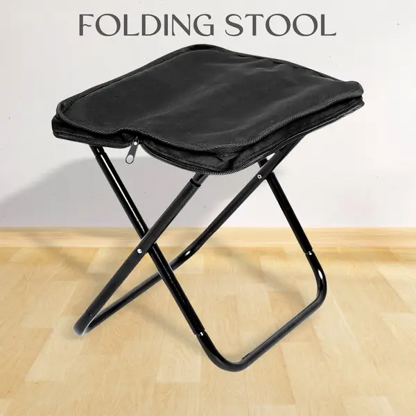 [18159_folding_camping_stool_1pc] Folding Camping Stool Collapsible Camp Stool Portable Seat Travel Little Stools (1 Pc)