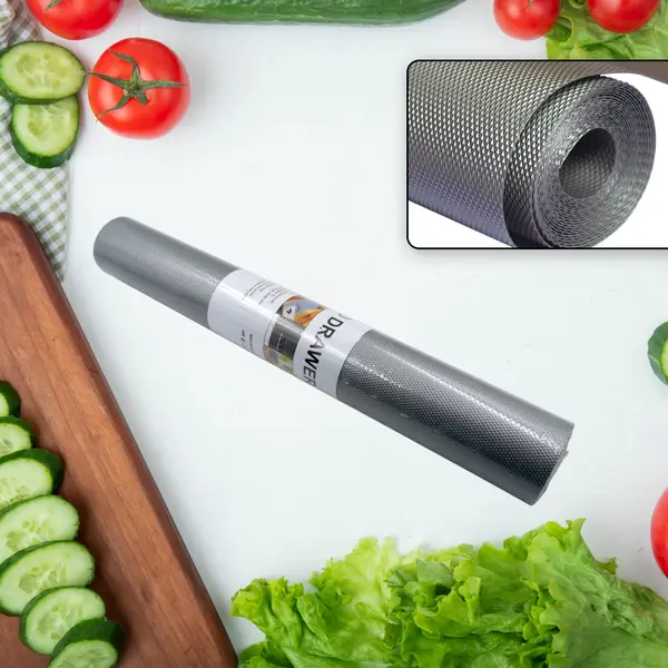 [4103_mat_shelf_liner_45cmx5m] Multipurpose Anti-Slip Mat Liner Roll - 45cmx5m for Kitchen, Bathroom, Cabinet, Drawer, Shelf & Fridge