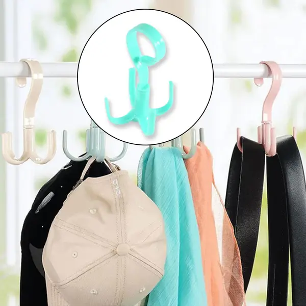[1714_360d_rot_4claws_hook] 4-Claw Multi-Function 360 Degree Rotatable Purse Rack Handbag Hanger Hook
