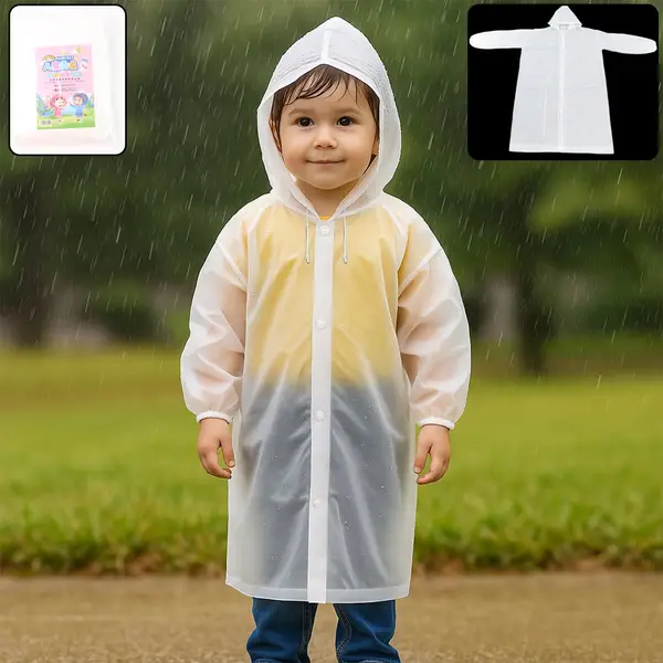 [15028_eva_rain_coat_1pc] Eva Portable Rain Coat, Waterproof Raincoat (1pc)