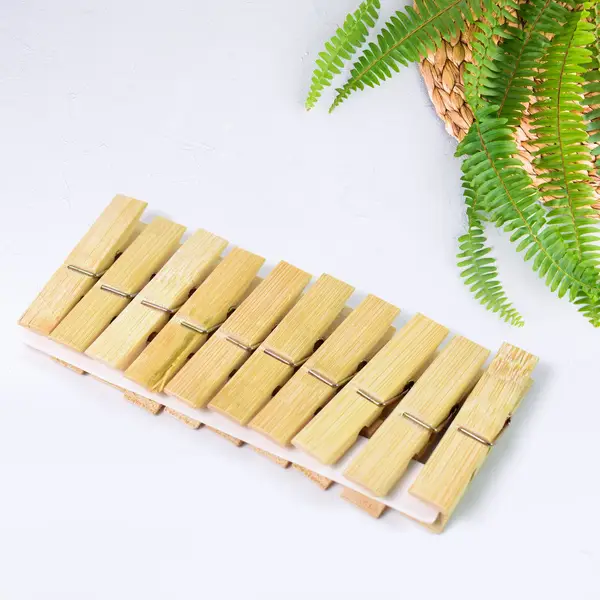 [7318_bamboo_wooden_cloth_clips_10pc] Heavy Duty Bamboo Wooden Cloth Clips / Pegs (10 Pcs Set)