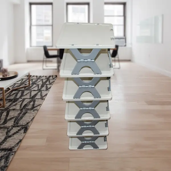 [9196_foldable_6_layer_shoes_rack] Foldable Shoe Rack (1 Pc, 6 Layers): Space-Saving, Entryway Storage