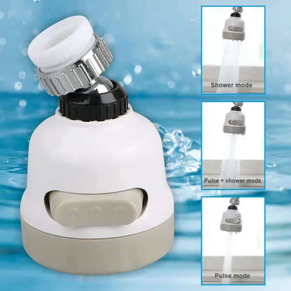 [1589_3mode_water_faucet] Rotatable Splash Proof 3 Modes Water Saving Nozzle Filter Faucet Sprayer