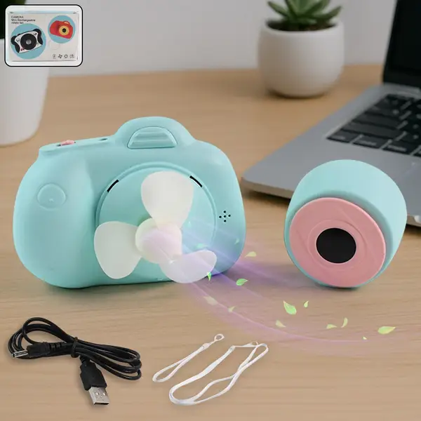 [19263_mini_camera_shape_usb_fan_no2] Portable Mini Camera-Shaped Handheld Fan