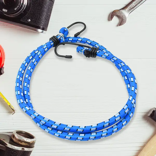 [15029_luggage_rope_with_hook_1m] Nylon Elastic Tying Rope with Hooks (1 Pc / 1 Mtr.)