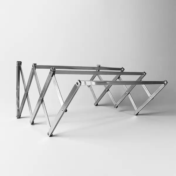 [15500_ss_folding_clothes_drying_rack] Stainless Steel Wall-Mounted Folding Clothes Drying Rack