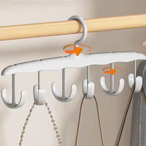 [13948_12hook_space_saving_hanger] Rotatable Tank Top Hanger – Space Saving Closet Organizer for Dorms & Apartments (12-Hook)