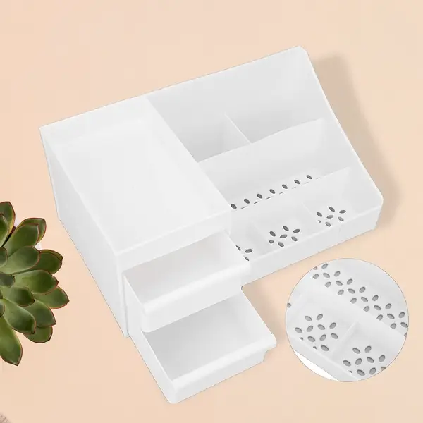 [4761_9_com_desktop_storage_box] Large Capacity Desktop Cosmetic Storage Box (1 Pc / Mix Color)