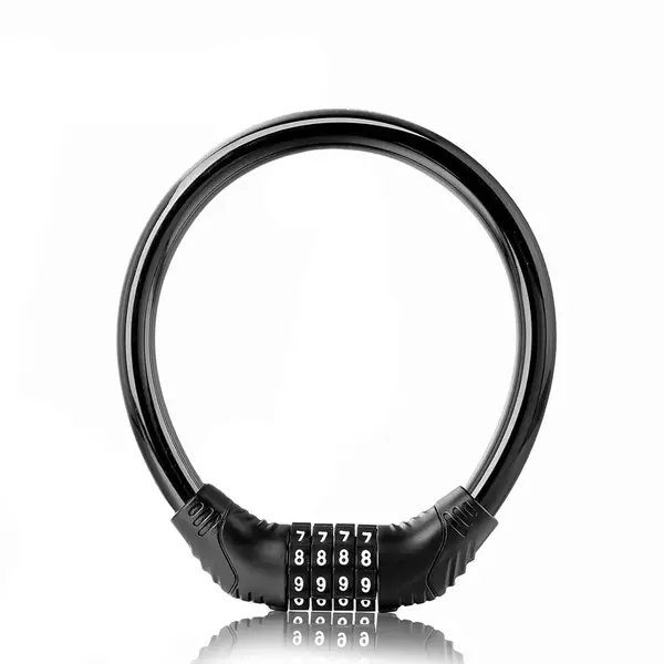 [15265_4_digit_bike_lock] Bike Lock Cable Resettable Cable Lock - Self Coiling 4 Digit Combination Bike Lock