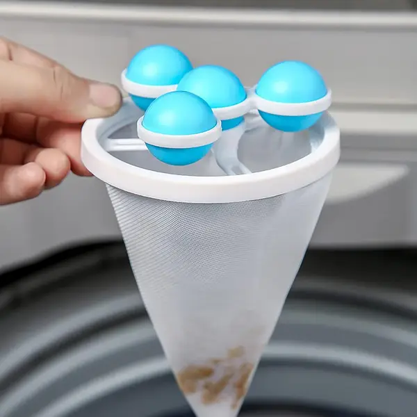 [12604_laundry_lint_remover_1pc] Floating Laundry Ball Lint Catcher – Reusable Hair & Fur Filter (1 Pc)