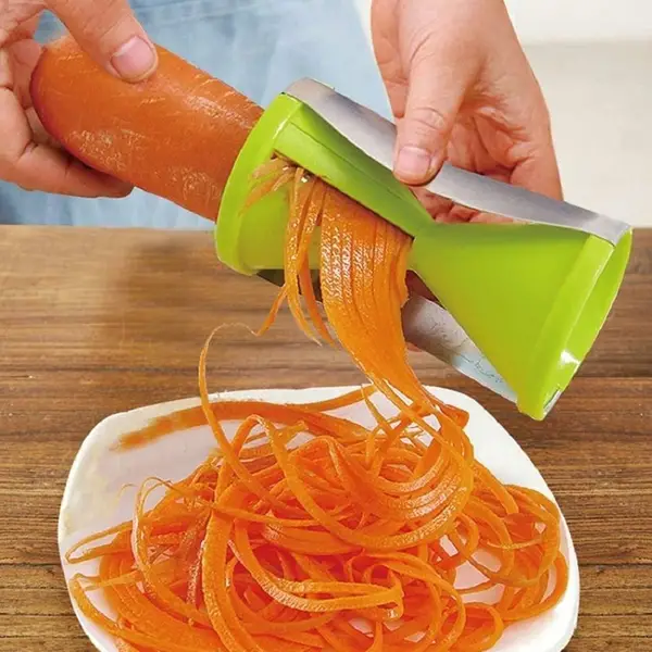 [1853_mini_spiral_cutter] Portable Stainless Steel Handheld Spiralizer & Vegetable Slicer