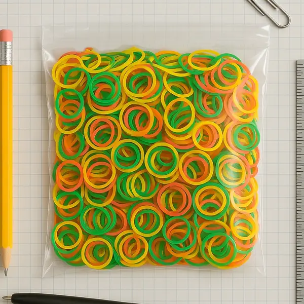 [4353_nylon_rubber_1inch_100gm] Multicolor Rubber Bands (Elastic & Reusable, Office & Home), Hair accessories