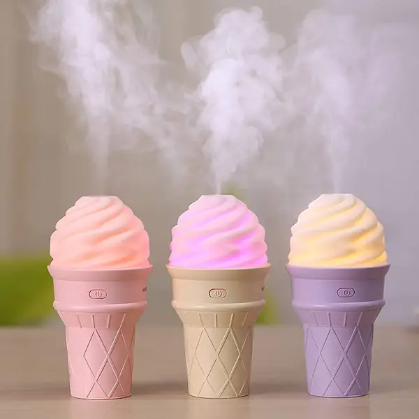 [0396_ice_cream_humidifier] Ice Cream Design LED Humidifier for Freshening Air & Fragrance (Multicoloured)