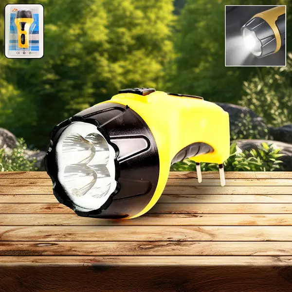 [15549_rechargeable_led_torch_flashlight] Rechargeable LED Torch Flashlight – High-Power Handheld Emergency Light with Built-in Plug