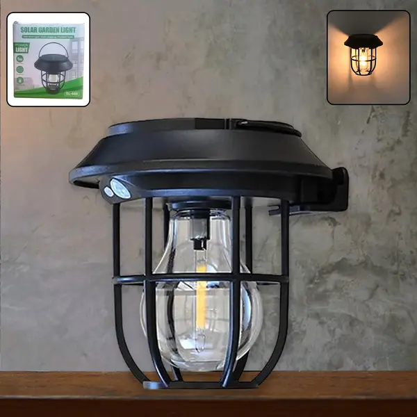 [8938_solar_lantern_wall_light_1pc] Solar Lantern Wall Lights Fixtures with Motion Sensor (1 Pc)