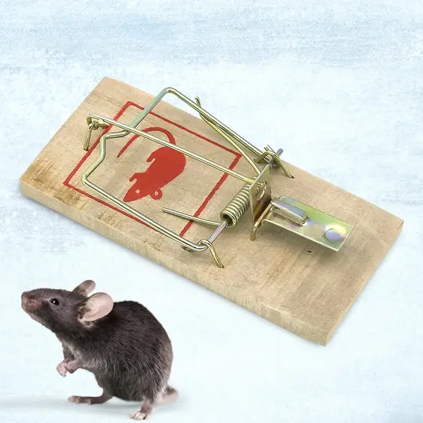 [14452_wooden_mouse_trap_1pc] Wooden Mouse Rat Traps (1 Pc)