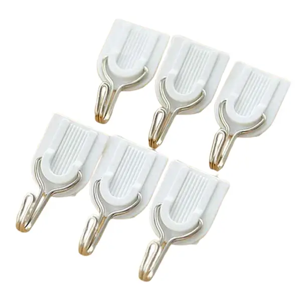 [1627_6pc_kitchen_adv_hooks] Adhesive Sticker ABS Plastic Hook Towel Hanger for Kitchen / Bathroom