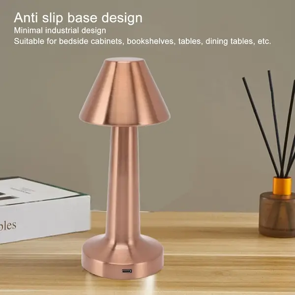 [12889_touch_control_led_lamp_no5] LED Lamp with Touch Control | Decorative Desk Lamp, Portable Metal LED Table Lamp, USB Rechargeable, 3 Color, 3 Levels Brightness, Dimmable Eye Protection Modern Lamp for Home Decor Party Kids Room Bedroom (1 Pc)