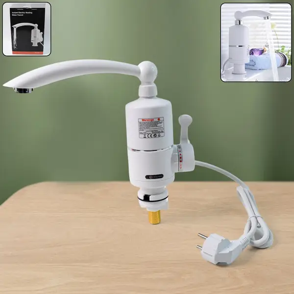 [1684_electric_heating_faucet] Instant Heating Electric Water Heater Faucet Tap (1 Pc / Mix Design)