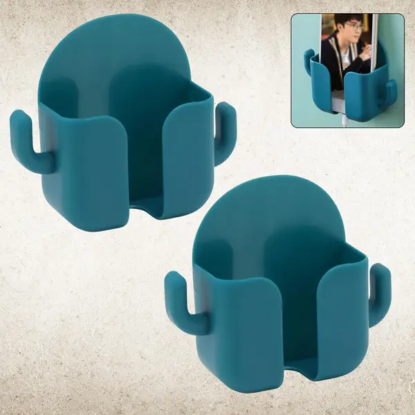 [14442_wall_moun_phone_holder_2pc] Wall-Mounted Storage Boxes, Mobile Phone Holder (2 Pcs Set)