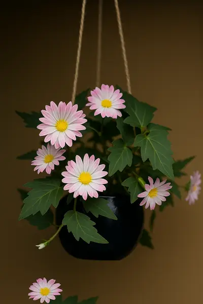 [PT-1677] Daisy Bloom Hanging Planter Pink