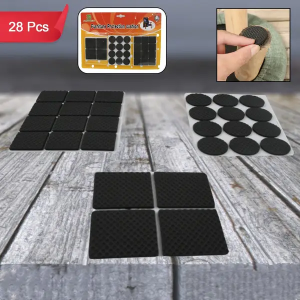 [9066_28pc_furniture_pads] 28 pc Rubber furniture Pads Self Sticking Non Slip Furniture Noise Insulation Pads