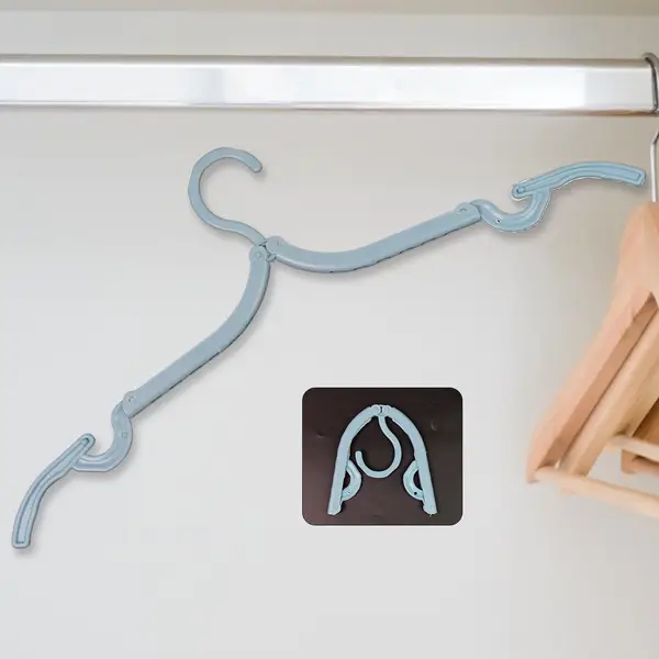 [6895_big_folding_travel_hanger_1pc] Travel Hangers, Portable Folding Clothes Hangers (1 Pc / Big)