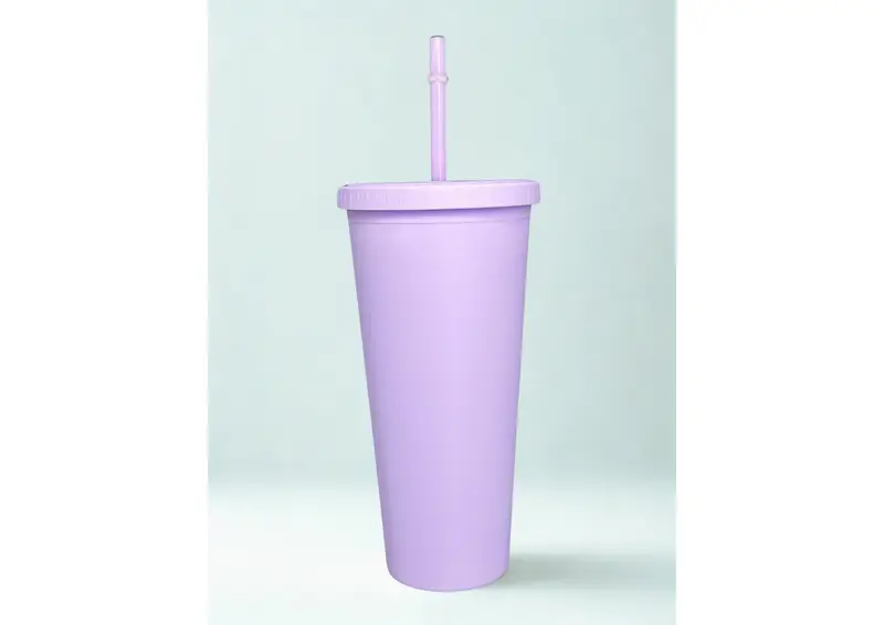 [PT-1672] Lavender Luxe – Matte Purple Tumbler with Straw