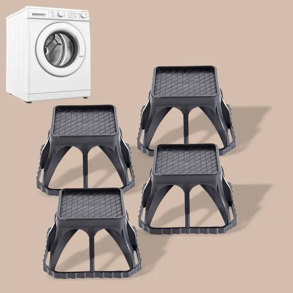 [15402_plastic_column_stand_4pc] Multi-Purpose Plastic Washing Machine Stand (4 Pcs Set)