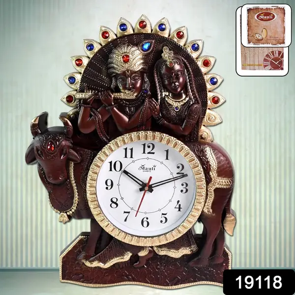 [19118_radha_krishna_wall_clock] Analog Latest Stylish New Models Wall Clock with God Radha Kishan Frame