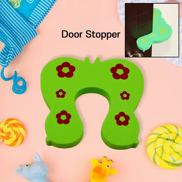 [6039_1pc_door_stopper_card] Kids Safety and Protection Finger Pich Door Guard, Baby Safety Cute Animal Security Door Stopper (1pc)