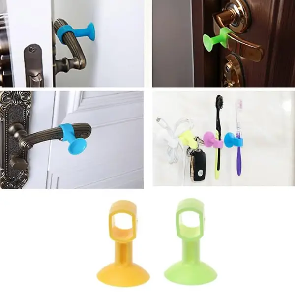 [4192_silicone_door_stopper_2pc] Self-Sucking Silicone Door Stopper (2 Pcs Set)