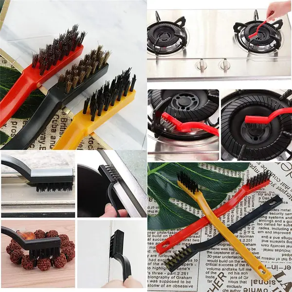[6110_3pc_mini_wire_brush] Leaf Shape Soap Box Self Draining Bathroom Soap Holder