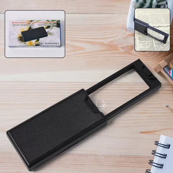 [18985_double_led_magnifier_glass_1pc] Multipurpose Extendable Magnifier with LED Magnifier (1 Pc)