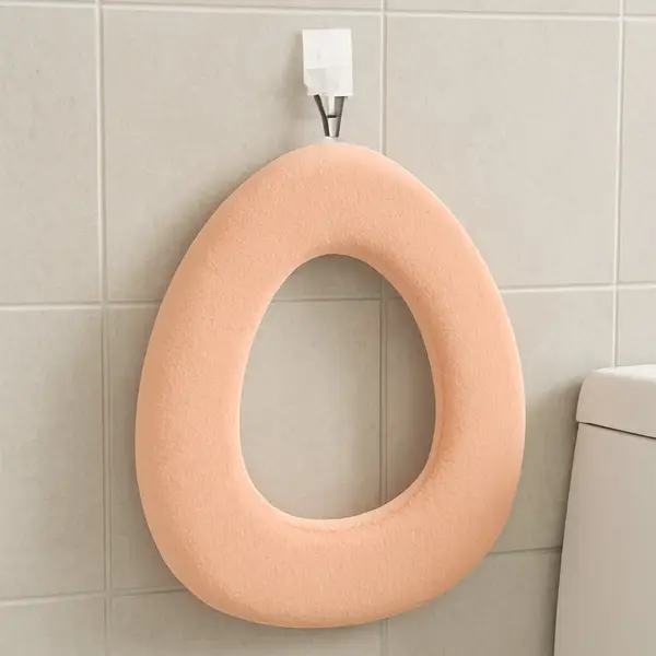 [8989_toilet_seat_cover_1pc] Washable Toilet Seat Cover Pads / Winter Cushion Mat, Lid Cover Pads (1 Pc)