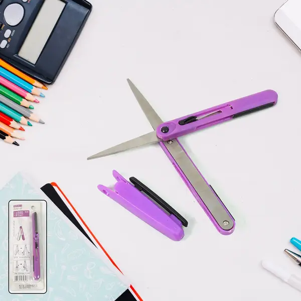 [18308_pen_shape_portable_scissors_1pc] Pen Cut Compact Scissors in Pen Format, Pen-Style Portable Travel Scissors (1 Pc)